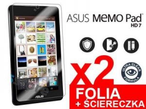 2x Folia ochronna na ekran do Asus MeMo Pad FHD 7 + 2x ściereczka