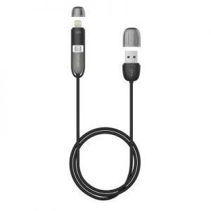 FUJIPOWER Kabel połączeniowy Micro USB & Lightning 1MT 1A (czarny)