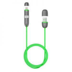 FUJIPOWER Kabel połączeniowy Micro USB & Lightning 1MT 1A (zielony)