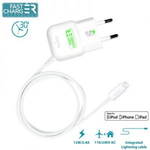 PURO Mini Travel Fast Charger -  Ładowarka Apple 2.4A złącze Lightning MFi (biały)
