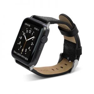 X-Doria Lux Band - Skórzany pasek do Apple Watch 38mm (czarny)