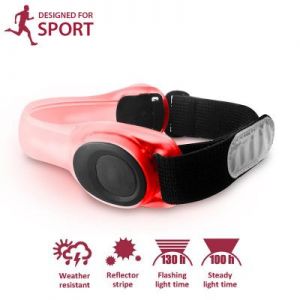 PURO Safety LED Armband - Ostrzegawcza sportowa opaska na ramię z czerwonym światłem LED