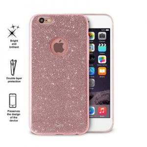 PURO Glitter Shine Cover - Etui iPhone 6/6s (Rose Gold)