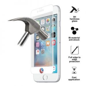 PURO Premium Tempered Glass - Szkło ochronne hartowane na ekran iPhone 6/6s (biała ramka)