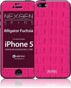Nexgen Skins - Zestaw skórek na obudowę z efektem 3D iPhone 5/5s/SE (Alligator Fuchsia 3D)