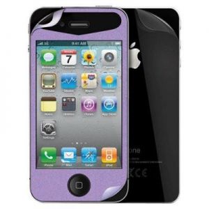 iSkin Glam - Brokatowa folia iPhone 4/4S (fiolet)