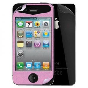 iSkin Glam - Brokatowa folia iPhone 4/4S (różowy)