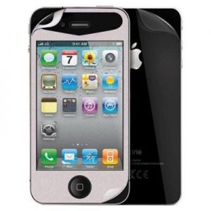 iSkin Glam - Brokatowa folia iPhone 4/4S (srebrny)