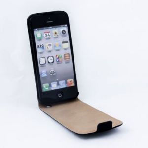 Geffy - Etui iPhone 5/5s/SE Eco Leather flip black