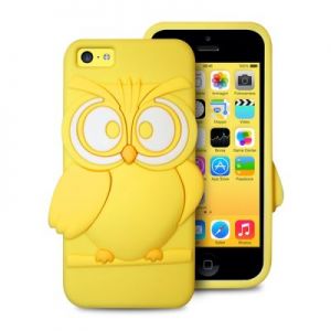 PURO Happy Cartoon Sowa - Etui iPhone 5/5s/5c/SE (żółty)