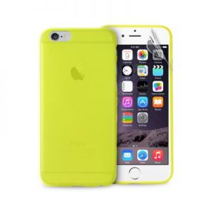 PURO Ultra Slim \"0.3\" Cover - Zestaw etui + folia na ekran iPhone 6/6s (limonkowy)