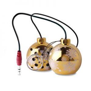 PURO Christmas Ball - Przenośny głośnik (złoty, Xmas tree pack)
