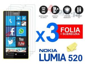 3x Folia ochronna na ekran do Nokia Lumia 520