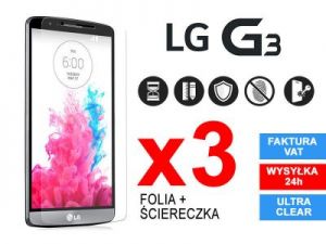 3x Folia ochronna na ekran do LG G3 D855 D850 D851