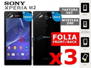 3x Folia ochronna FRONT / BACK do Sony Xperia M2