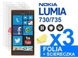 3x Folia ochronna na ekran do Nokia Lumia 730/735
