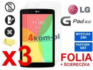 3x FOLIA OCHRONNA POLIWĘGLANOWA LG G Pad 8.0 LTE/4G V480 V490