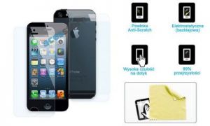 Folia ochronna przód/tył do iPhone 5/5s + ściereczka