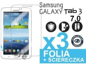3x Folia ochronna na ekran do Samsung Galaxy Tab 3 7.0 + 3x ściereczka