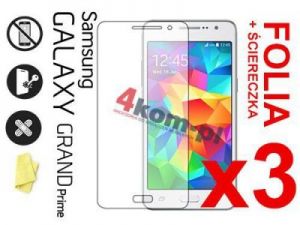 3x Folia ochronna na ekran do Samsung Galaxy Grand Prime G530 + 3x ściereczka