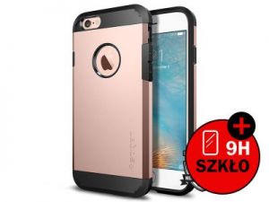 ETUI SPIGEN TOUGH ARMOR IPHONE 6S + SZKŁO HARTOWANE - Różowy