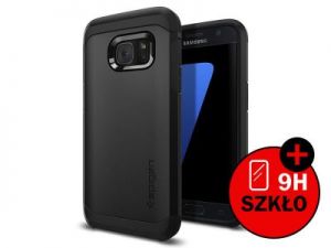 ETUI SPIGEN TOUGH ARMOR SAMSUNG GALAXY S7 + SZKŁO HARTOWANE - Czarny