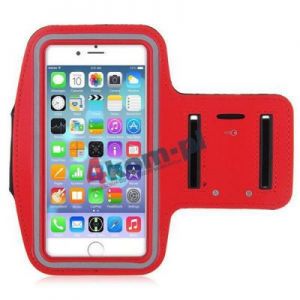 Zestaw Armband opaska sportowa na ramię + Słuchawki Earpods do iPhone 6 - Czerwony