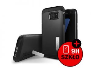 ETUI SPIGEN TOUGH ARMOR SAMSUNG GALAXY S7 EDGE + SZKŁO HARTOWANE - Czarny