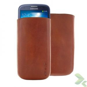 Valenta Pocket Classic - Skórzane etui wsuwka Samsung Galaxy S4/S3, HTC One i inne (brązowy)