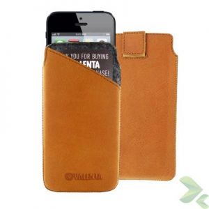 Valenta Pocket Raw Vintage - Skórzane etui wsuwka iPhone 5/5s/5c/SE (brązowy)