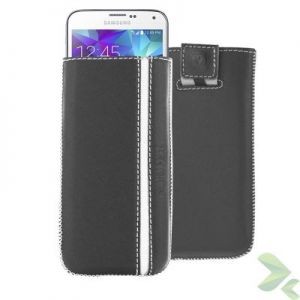 Valenta Pocket Stripe - Skórzane etui wsuwka Samsung Galaxy S5, Sony Xperia Z i inne (czarny)