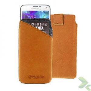 Valenta Pocket Raw Vintage - Skórzane etui wsuwka Samsung Galaxy S5, Sony Xperia Z i inne (brązowy)