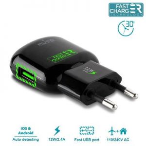 PURO Mini Travel Fast Charger - Ładowarka sieciowa USB 2.4A (czarny)