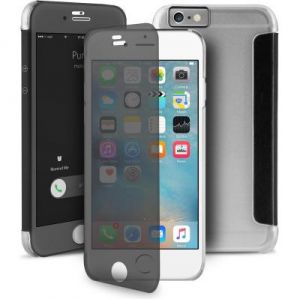 PURO Sense Case - Etui iPhone 6/6s w/Quick View & Answer (przezroczysty tył)